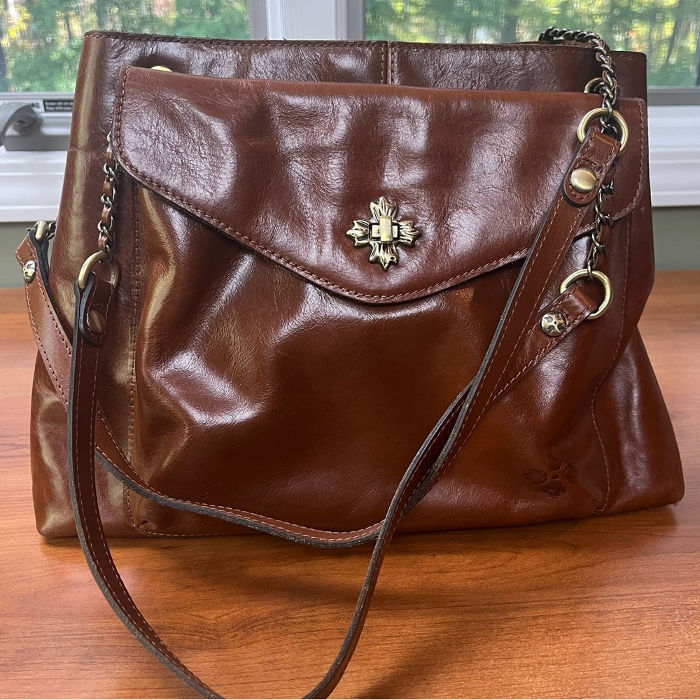 Patricia Nash Adele Chain Leather Satchel Bag